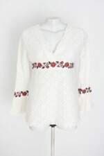blusa maria pimenta feminina branca com forro