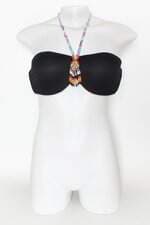 top de biquíni hangar moriah feminino preto com aplique e bojo