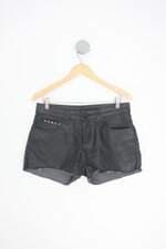 shorts jeans lab feminino cinza com spikes