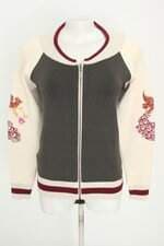 casaco Ana Gonçalves feminino Bicolor com bordado