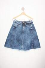 saia jeans civil premium feminina azul