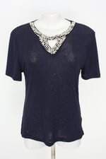 blusa a&dd feminina azul com aplique e glitter