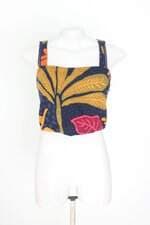 cropped empório feminino estampado com franzido