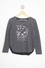 blusa feminina cinza com paetê