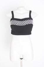 cropped karmiss feminino preto com bojo e renda