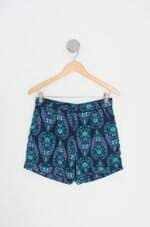 shorts me move feminino azul estampado