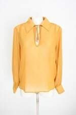 blusa canal feminina amarela com transparência