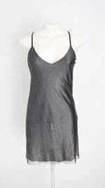 vestido lucky you feminino prata com forro