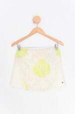 saia john john feminina estampada com renda  e forro