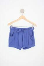 shorts myth feminino azul com faixa na cintura