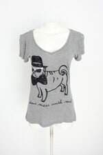 blusa C&A feminina cinza com paetê e silk