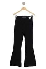 calça flare de sarja C&A feminina preta