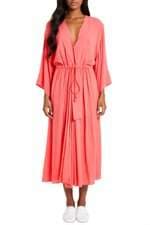 saída de praia vix paula hermanny feminina laranja com faixa na cintura