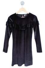 vestido kids preto com babado
