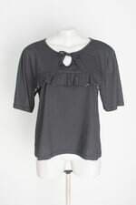blusa rosalie feminina cinza com babado