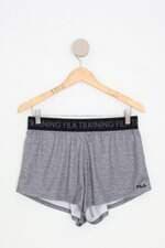 shorts de academia fila feminino cinza com cós com elástico
