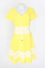 vestido morena café feminino amarelo com bordado