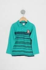 camisa polo manga longa elian kids verde com bordado