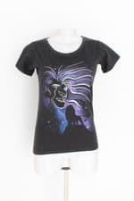camiseta baby look feminina preta com silk