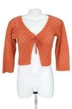 bolero de tricô feminino terracota
