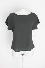 blusa danque feminina verde com recortes e tiras