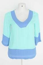 blusa marcia mello feminina bicolor com barra mullet