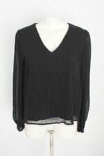 blusa manga longa a collection feminina preta com forro