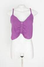 cropped the style box feminino roxo com franzido