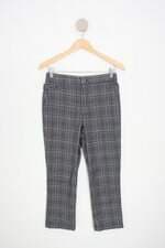 calça de tecido fillity feminina cinza xadrez