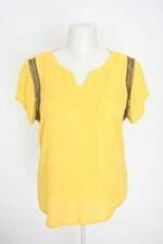 blusa ramo feminina amarela com aplique