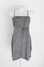 vestido youcom feminino cinza com brilho