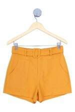 shorts lucy in the sky feminino amarelo com cinto