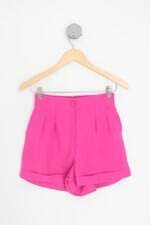 shorts lisa ji modas feminino rosa com pregas