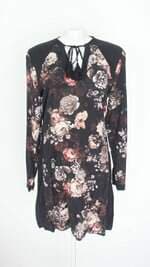 vestido absolutti feminino estampado com recortes e tassel