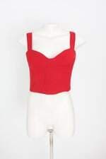 cropped a collection feminino vermelho com franzido