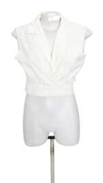 blusa vista- me feminina branca com faixa na cintura