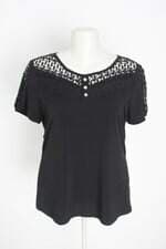 blusa elabel feminina preta com renda