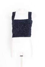 cropped unique chic feminino azul com forro