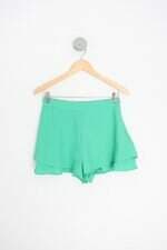 shorts Blue Steel feminino verde com sobreposição