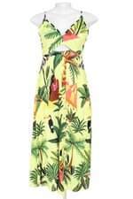 vestido Farm feminino estampado com franzido e recortes