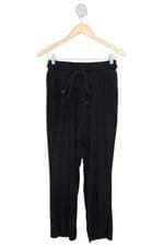 calça de tecido munny feminina preta com fenda e meio forro