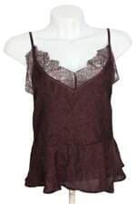 blusa  H & M femininA marrom com renda