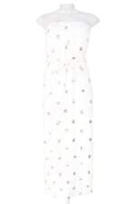 vestido C&A feminino branco com paetê e Franzido