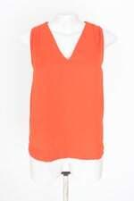 blusa cortelle feminina laranja com barra mullet e pregas