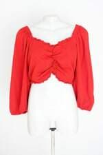blusa cropped a collection feminina vermelha