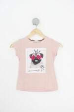 blusa fuzarka kids rosa com paetê