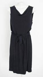 vestido cortelle feminino preto com faixa na cintura