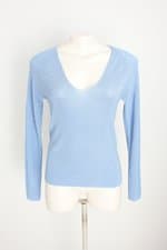 blusa manga longa mng feminina azul