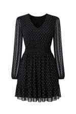 Vestido Renner feminino preto estampado com forro 