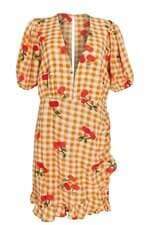vestido Farm feminino listrado laranja 